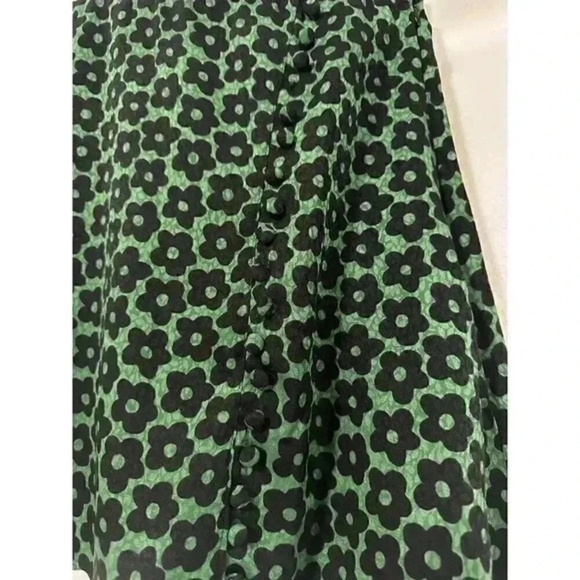 Urban Outfitters Womens Skirt Green Floral A-Line Button Front Bohemian Sz S - Picture 5 of 11